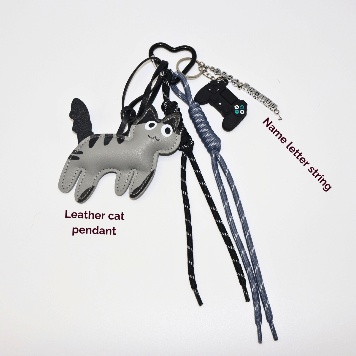Agluu Custom Bag Charm Pendant - Leather Cat Style
