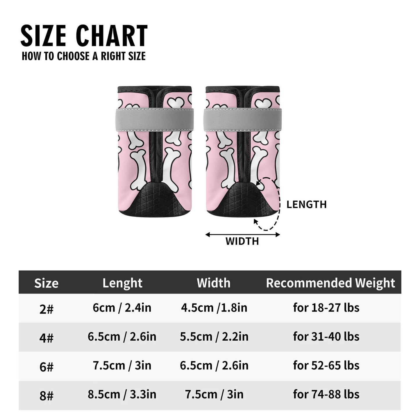 AGLUU Dog Outdoor Boots - Cute Bone