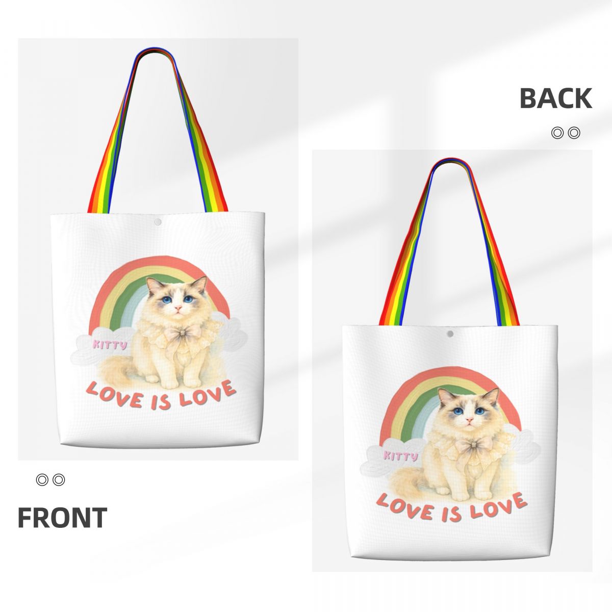 Customized Pet Canvas Bag - Rainbow Love is Love