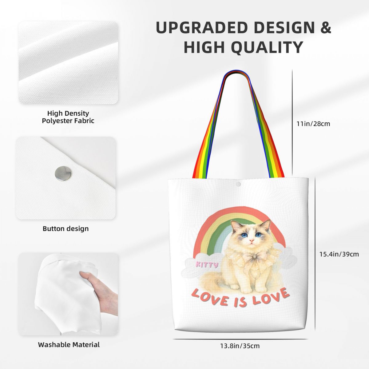 Customized Pet Canvas Bag - Rainbow Love is Love