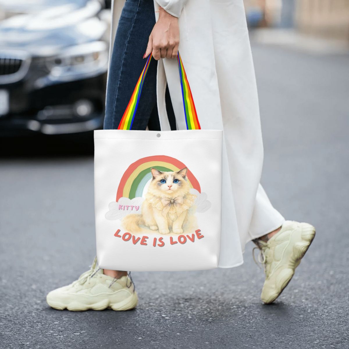 Customized Pet Canvas Bag - Rainbow Love is Love