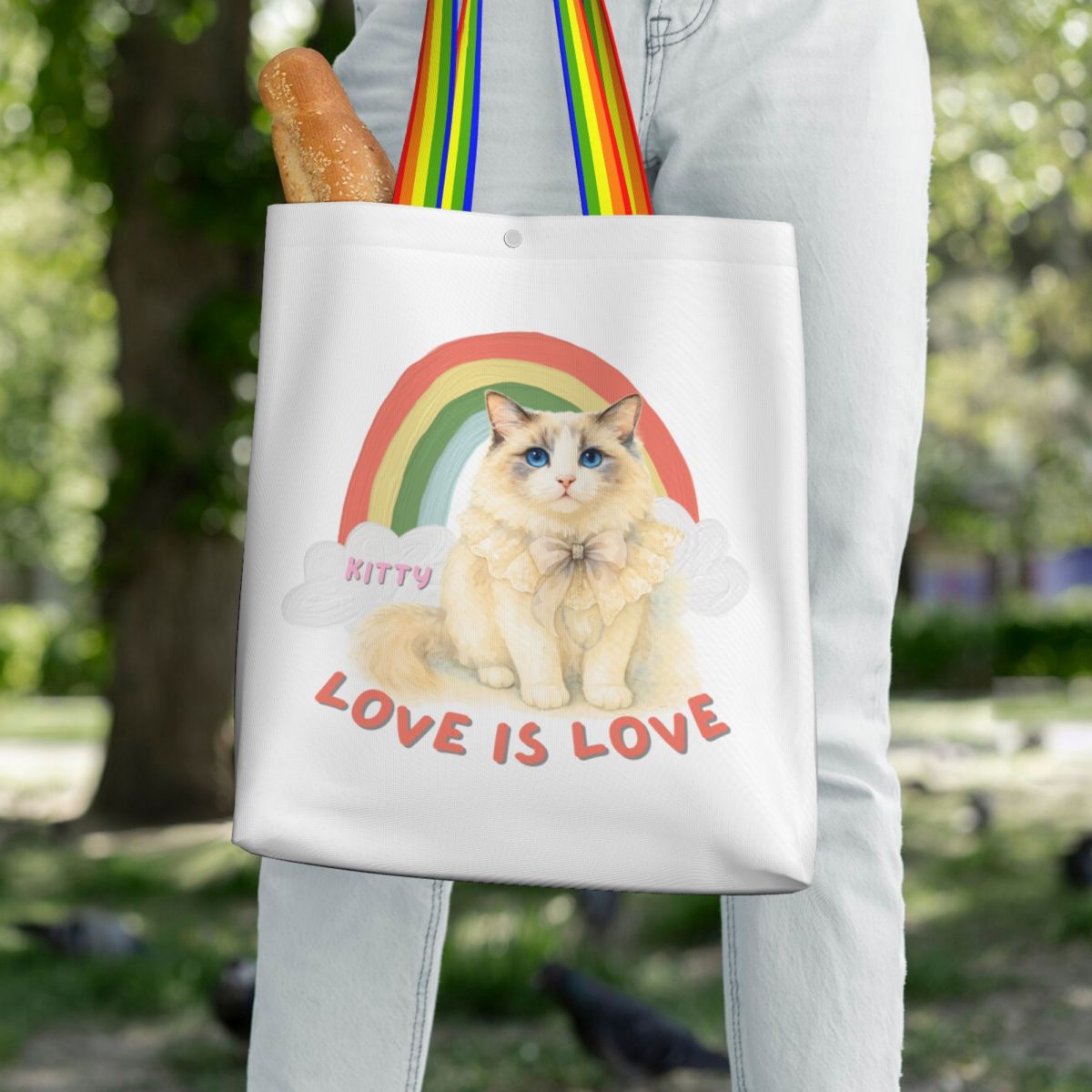 Customized Pet Canvas Bag - Rainbow Love is Love