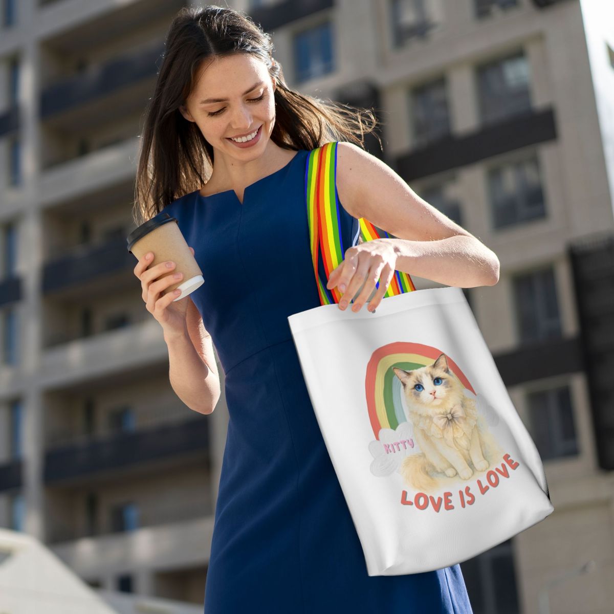 Customized Pet Canvas Bag - Rainbow Love is Love