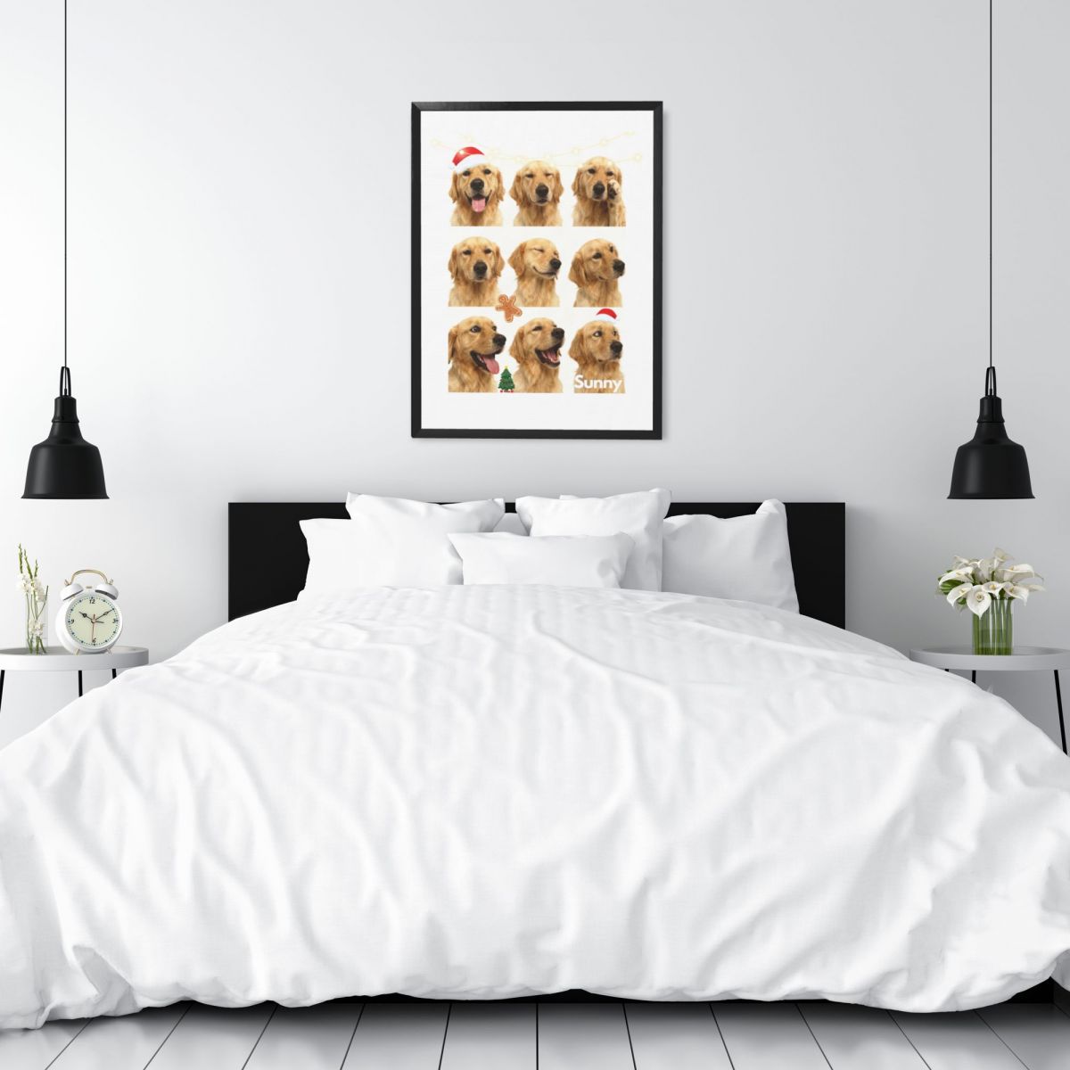 Customized Pet Painting - Christmas Emoticon Grid