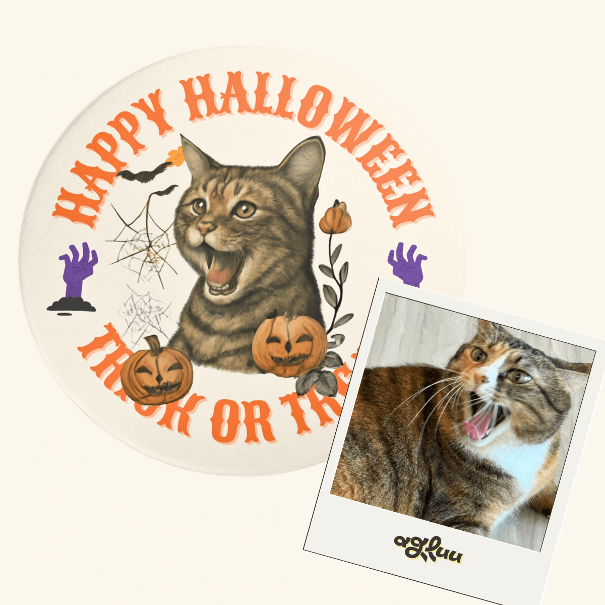 Custom Pet Rug - Halloween Scream