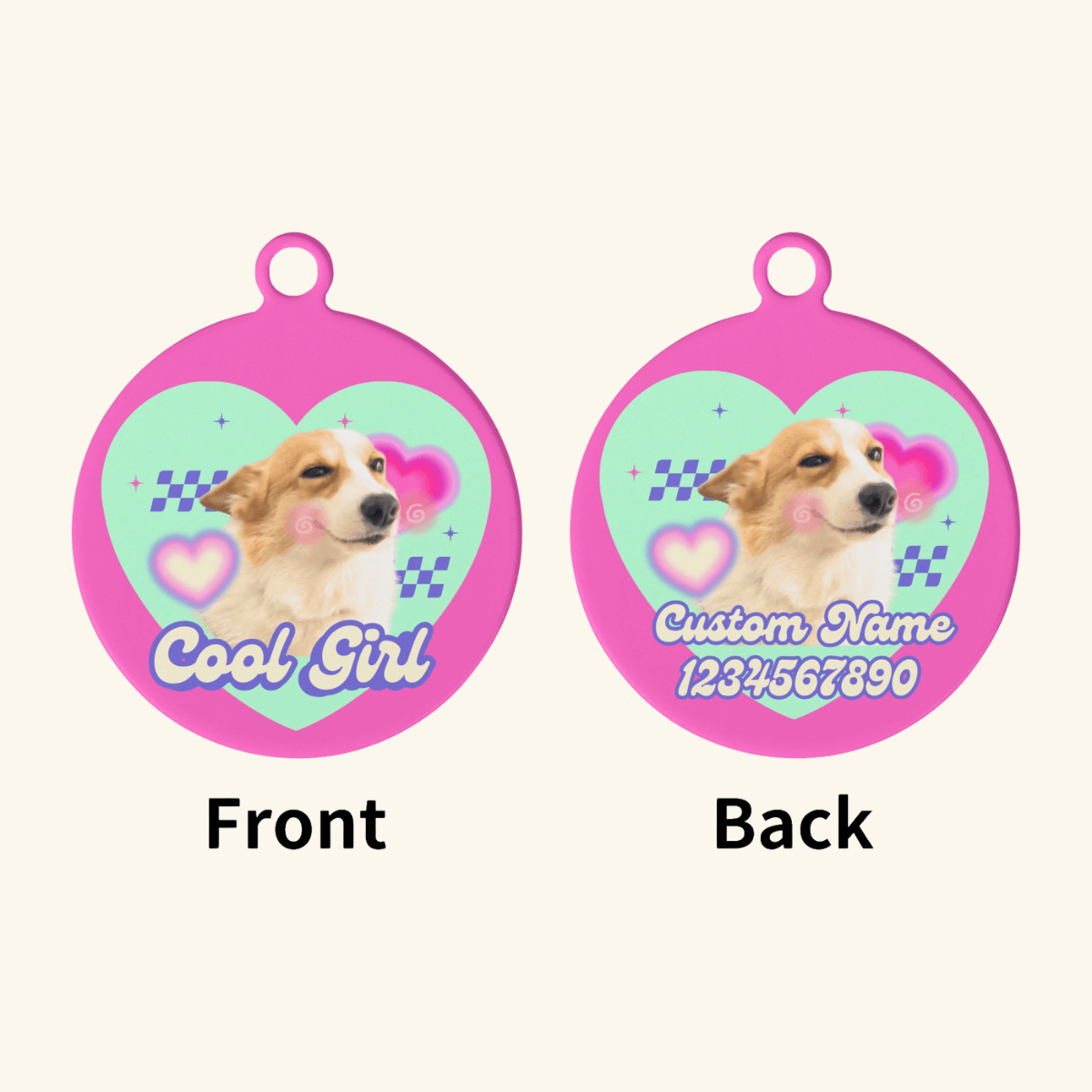 Custom Dog/Cat Tags - Pink Love