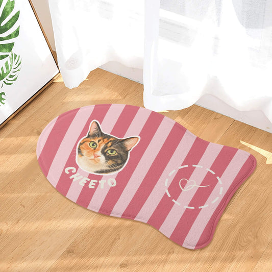 Custom Pet Feeding Rug - Cute Stripes