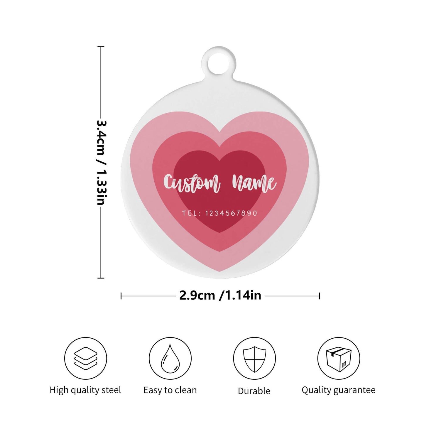 Custom Dog/Cat Tags - Heart