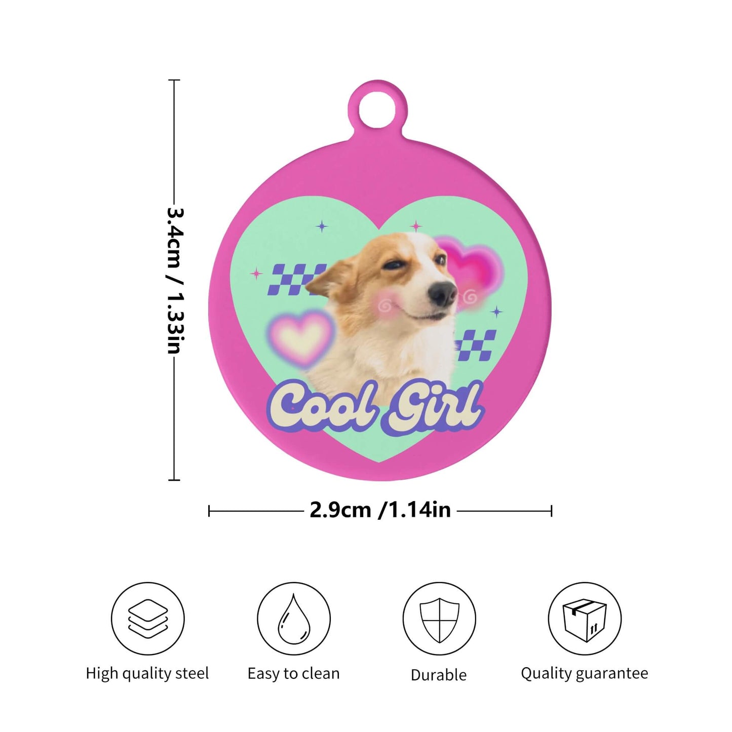 Custom Dog/Cat Tags - Pink Love