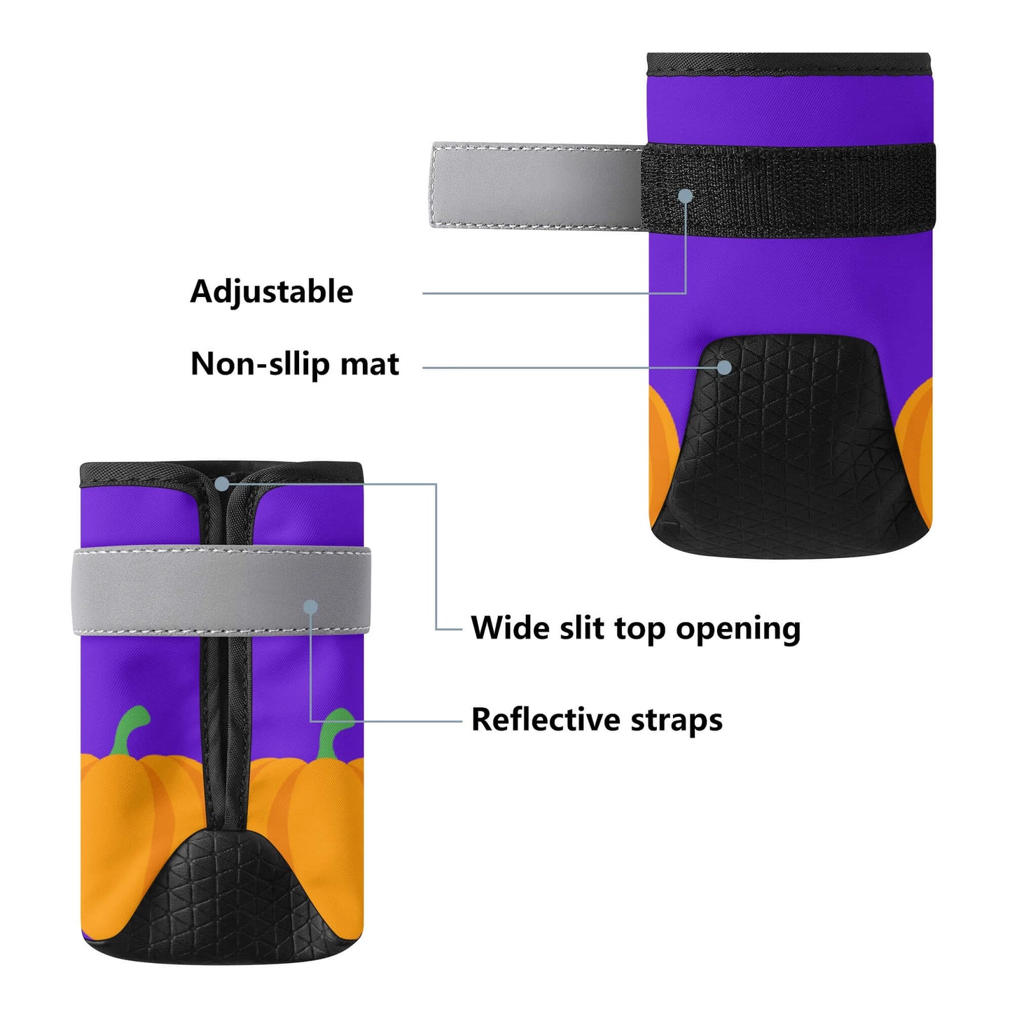 AGLUU Dog Outdoor Boots - Halloween Pumpkin