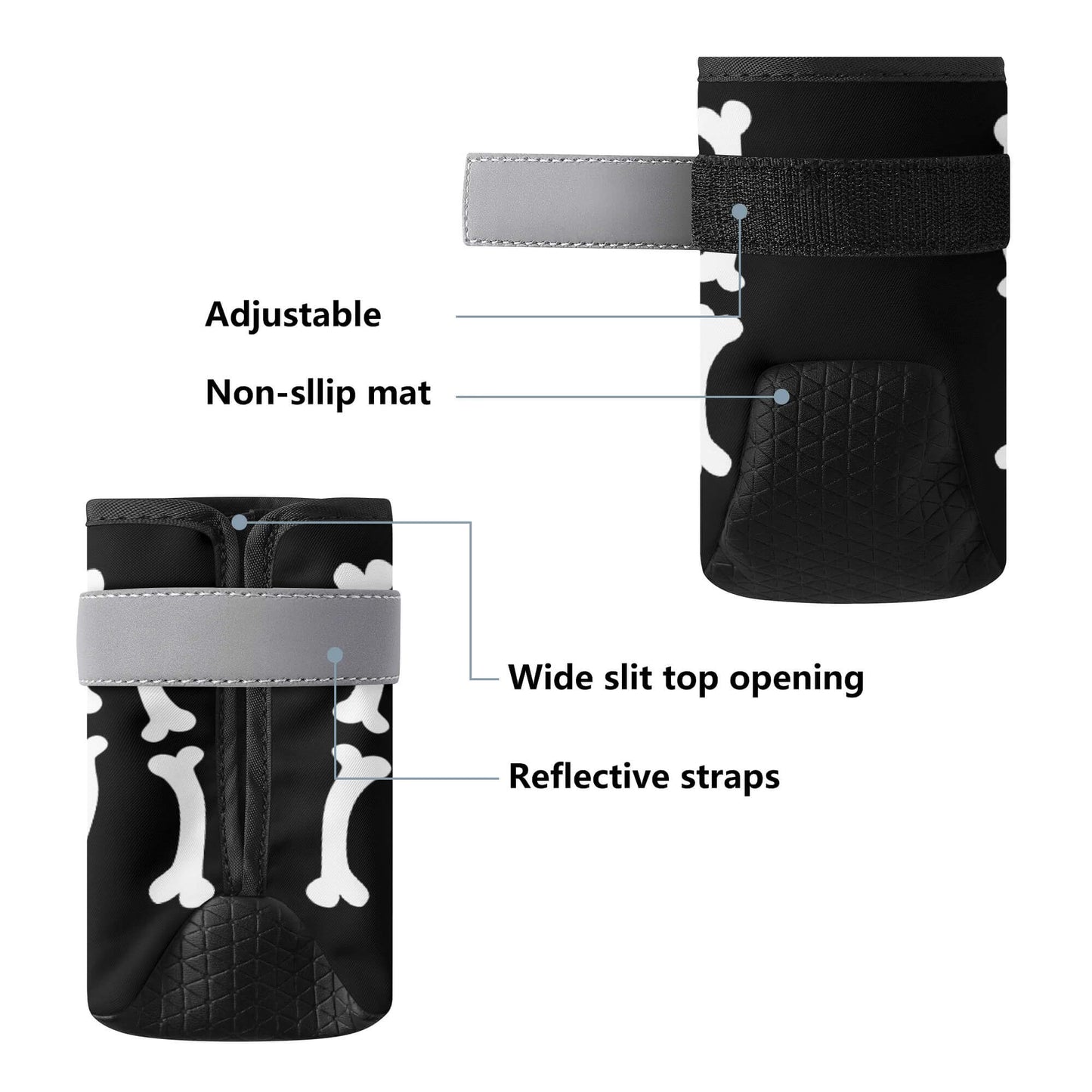 AGLUU Dog Outdoor Boots - Cute Bone