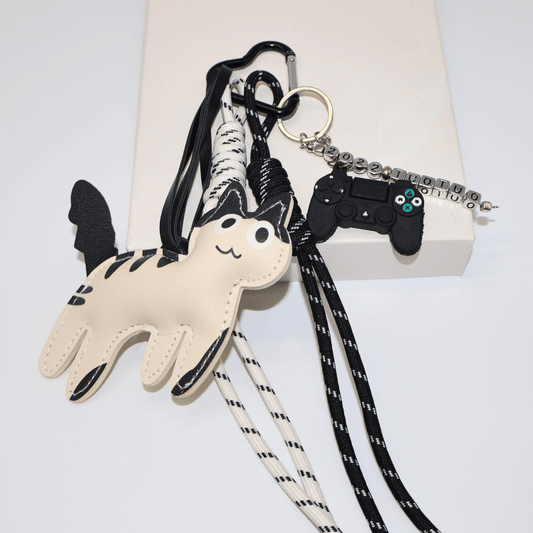 Agluu Custom Bag Charm Pendant - Leather Cat Style