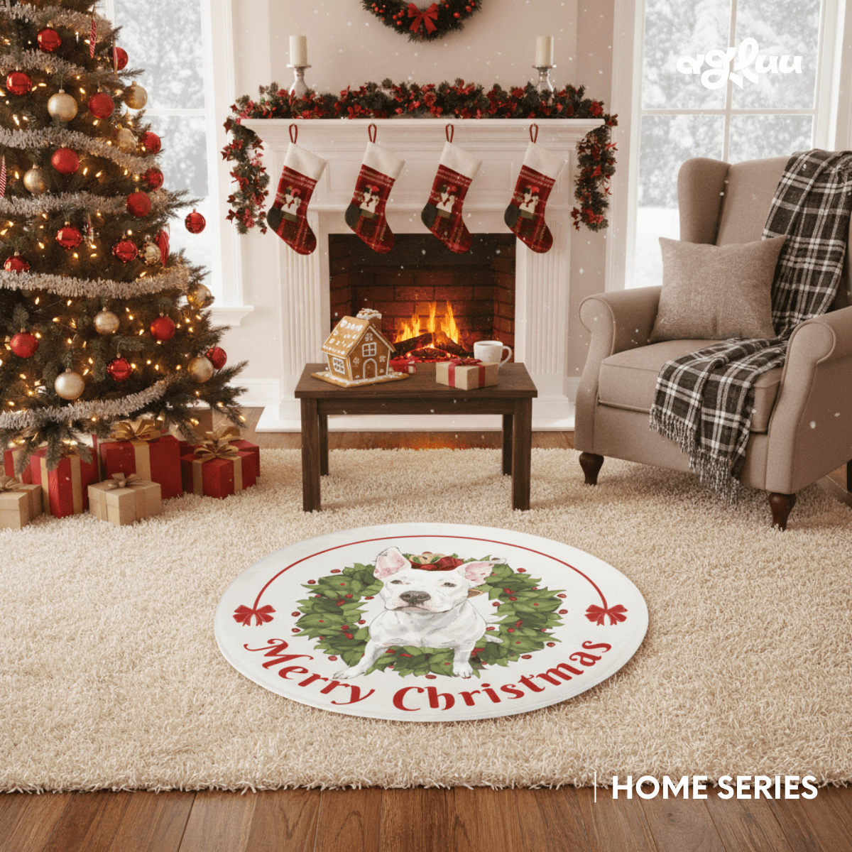 Custom Pet Rug - Christmas Tree