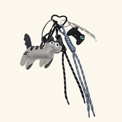 Agluu Custom Bag Charm Pendant - Leather Cat Style