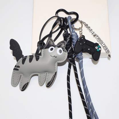 Agluu Custom Bag Charm Pendant - Leather Cat Style
