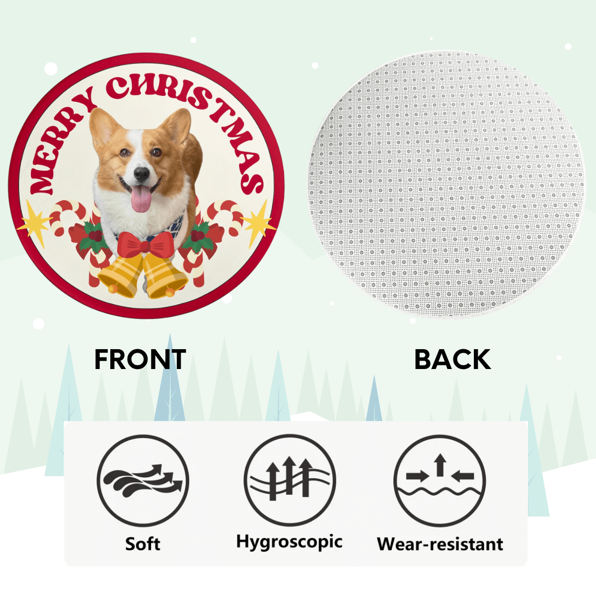 Custom Pet Rug - Christmas Bell