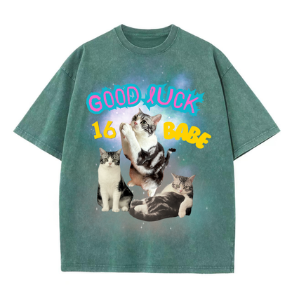 Unique Funny Pet Customized T-Shirt Washed Style