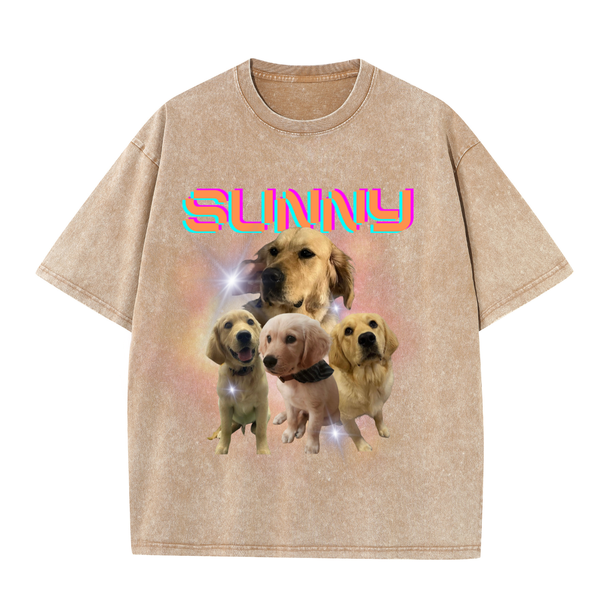 Unique Funny Pet Customized T-Shirt Washed Style