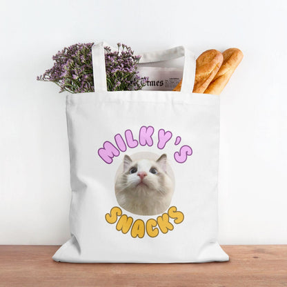 Customized Cute Puff Canvas Bag Tote Bag-Snacks