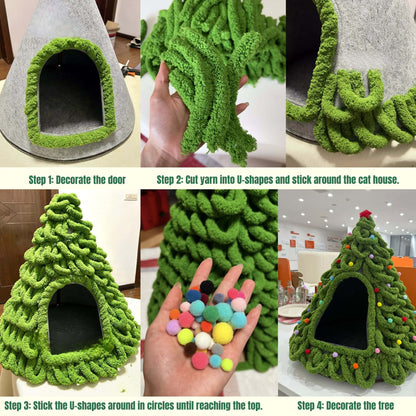 DIY Christmas Tree Cat House - Single Color
