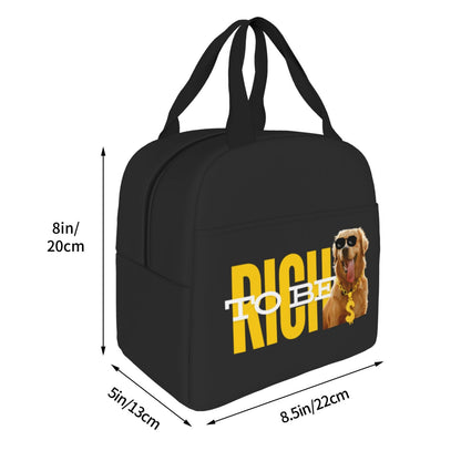 Customized Funny Pet Photo Bento Bag -To Be Rich Style