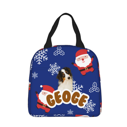 Customized Pet Photo Bento Bag Christmas Style