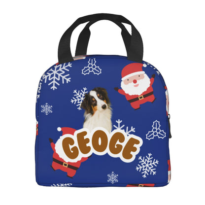 Customized Pet Photo Bento Bag Christmas Style