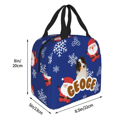 Customized Pet Photo Bento Bag Christmas Style