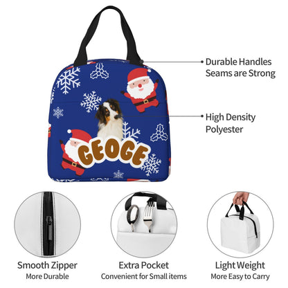 Customized Pet Photo Bento Bag Christmas Style