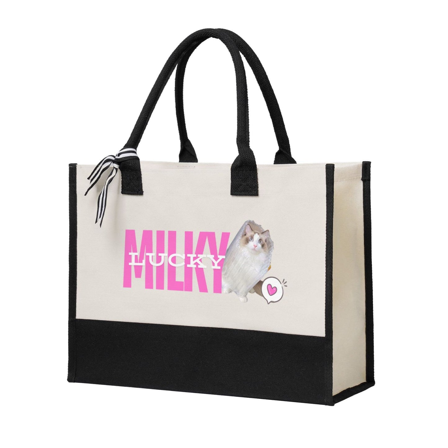 Customized Pet Photo Spliced Color Tote Bag