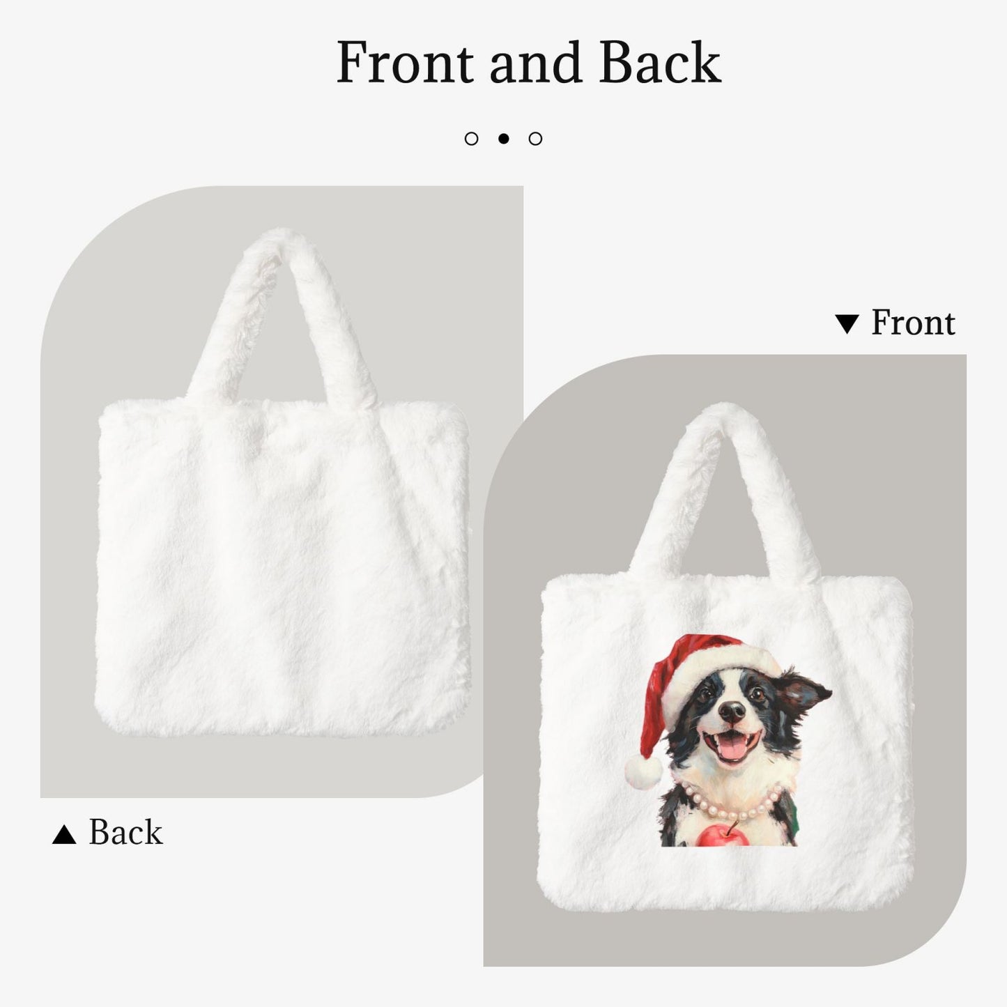 Customized Cute Plush handbag Tote Bag -Santa's Hat