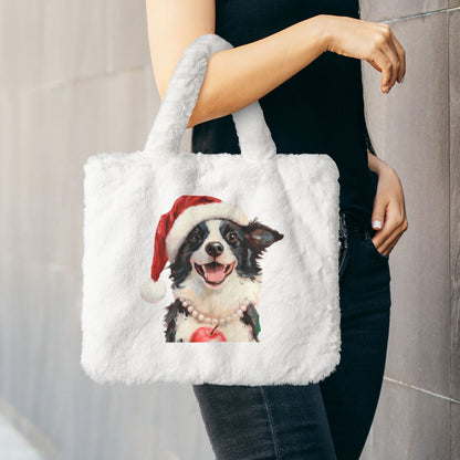 Customized Cute Plush handbag Tote Bag -Santa's Hat