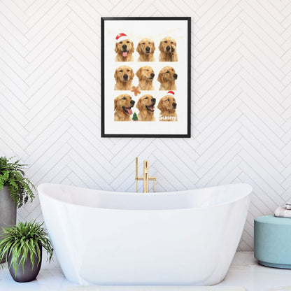 Customized Pet Painting - Christmas Emoticon Grid