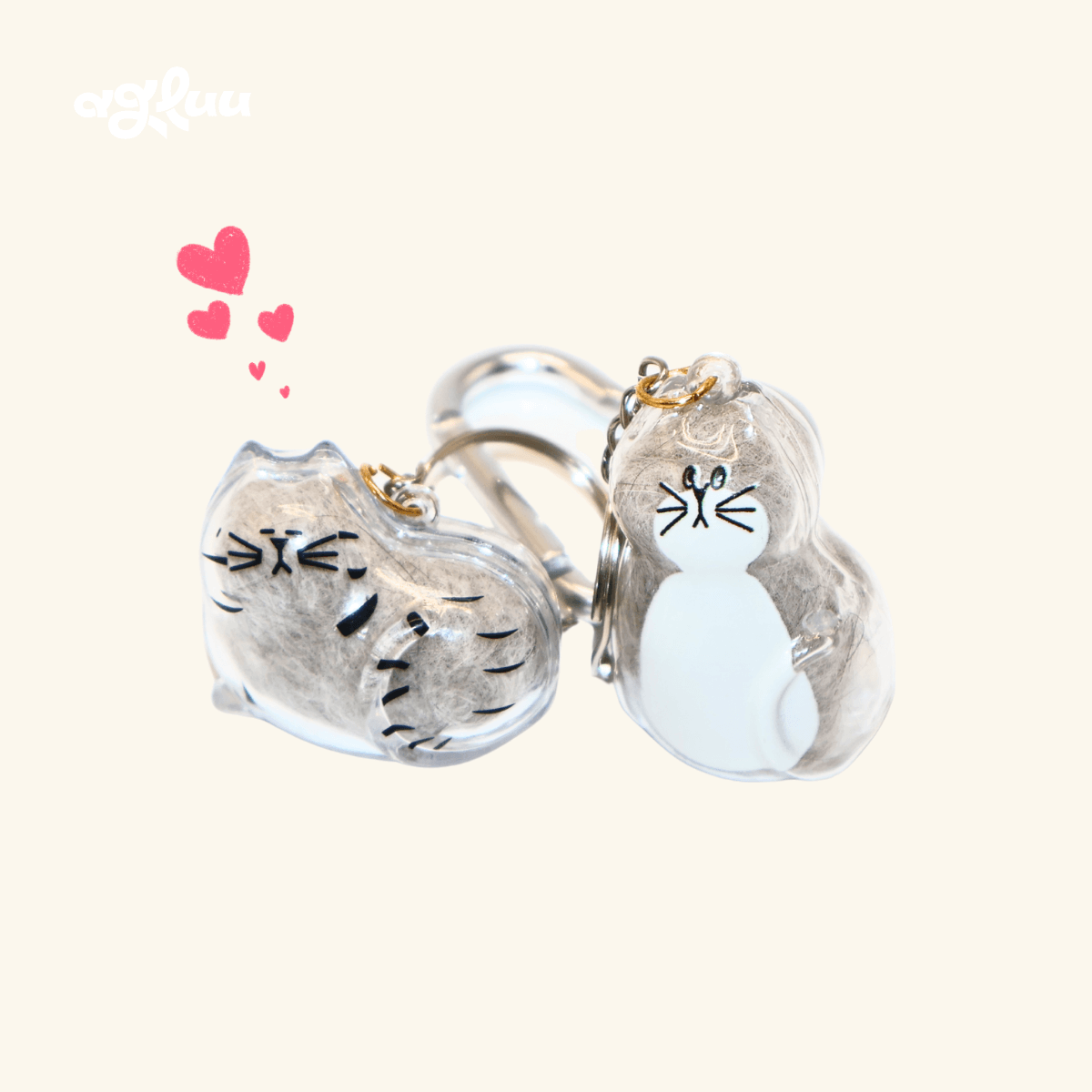 Agluu Cat Fur Keepsake Keychain