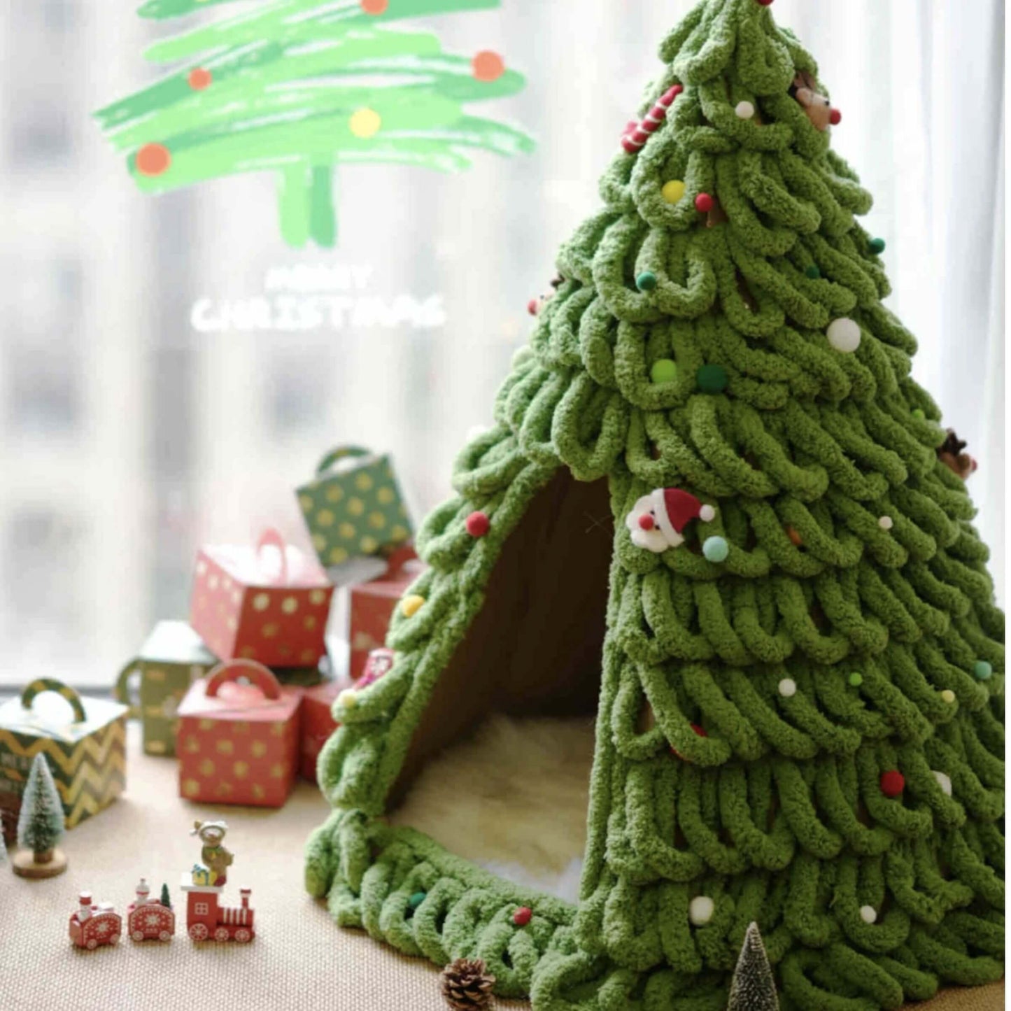 DIY Christmas Tree Cat House - Single Color