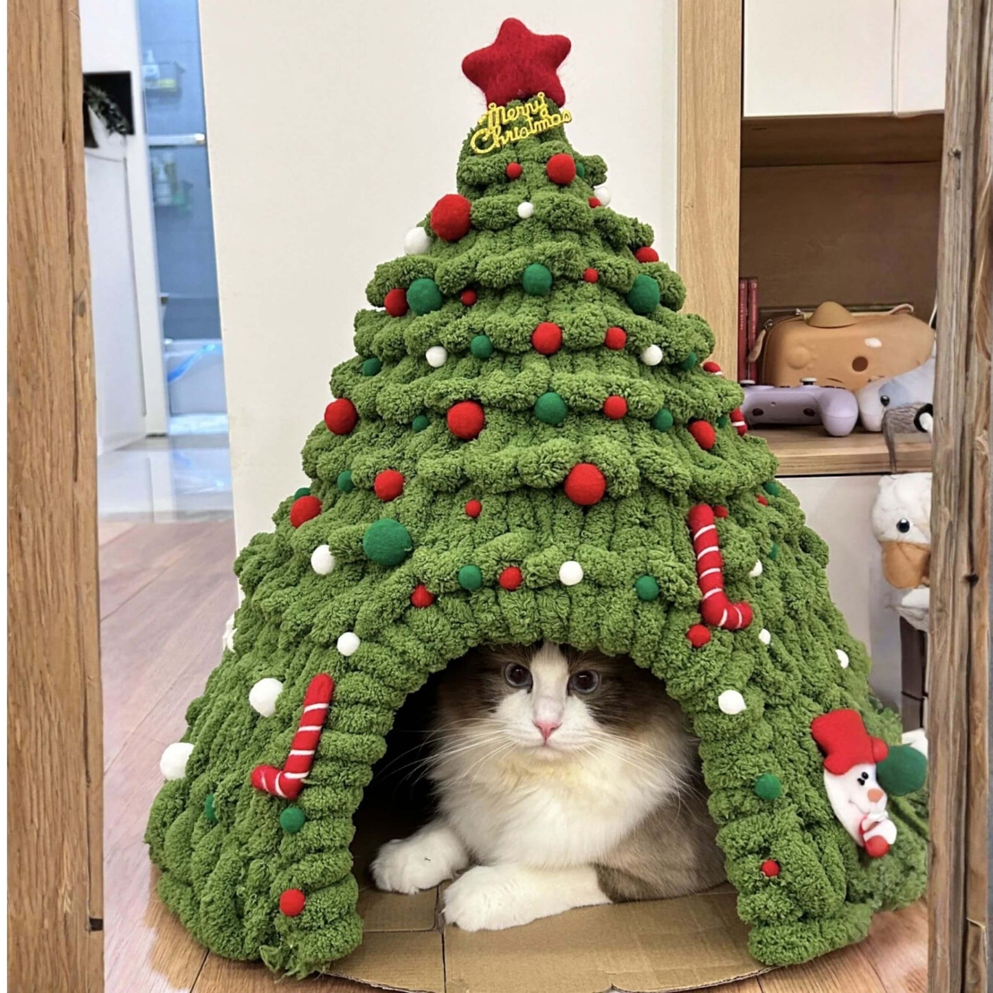 DIY Christmas Tree Cat House - Single Color