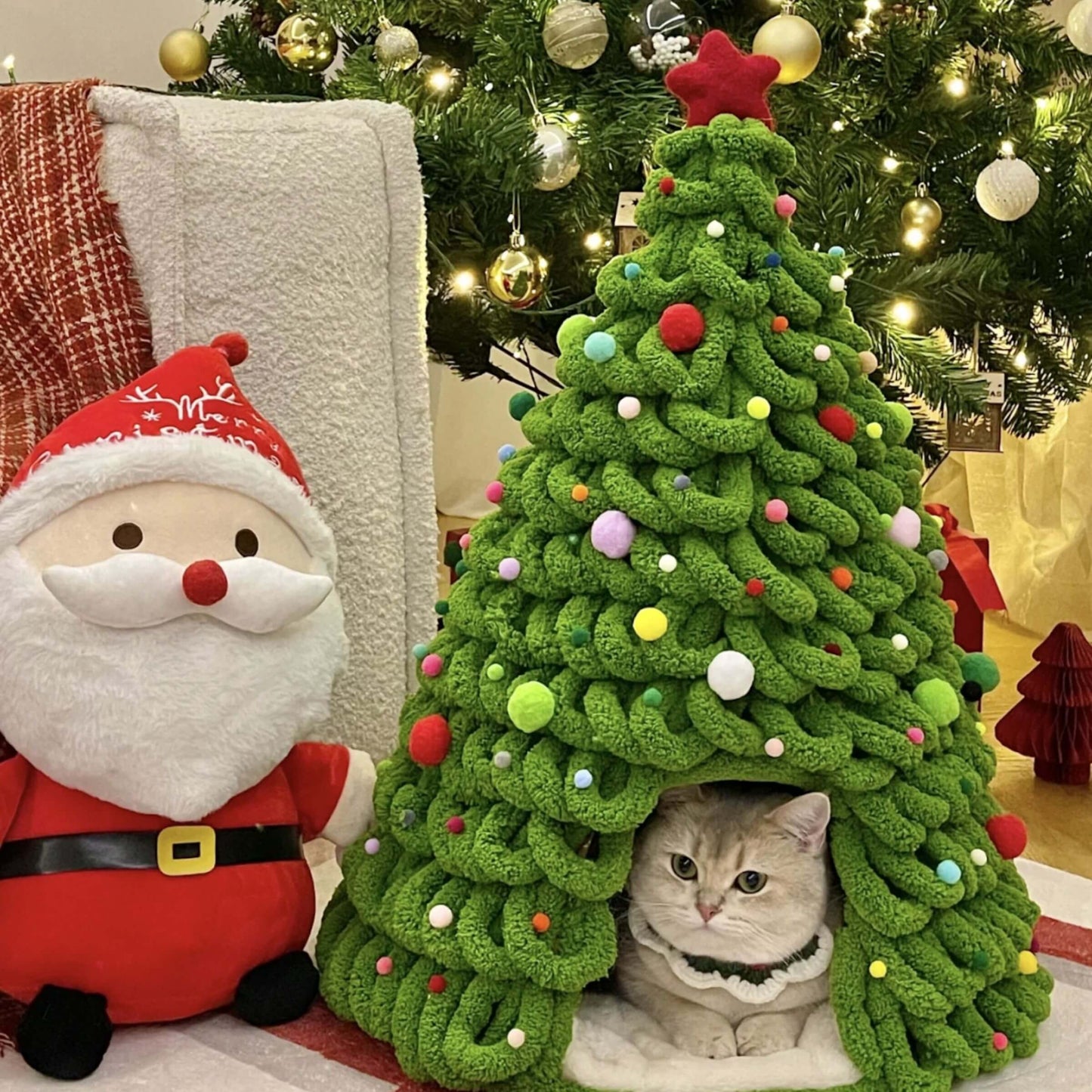 DIY Christmas Tree Cat House - Single Color