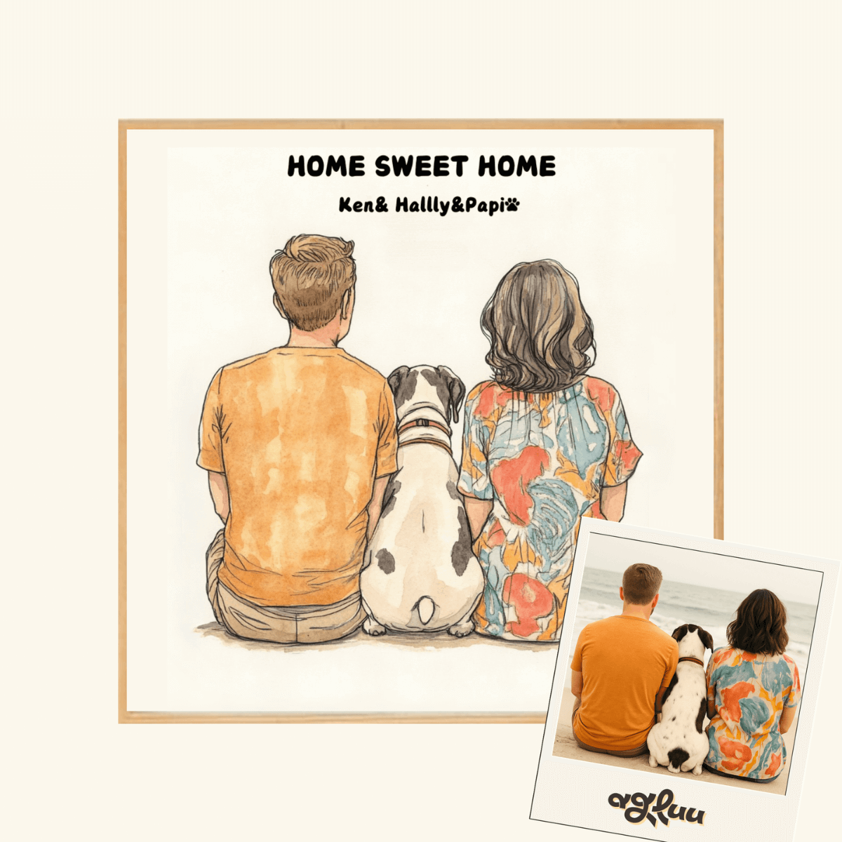 Customized Pet Painting - Family Love