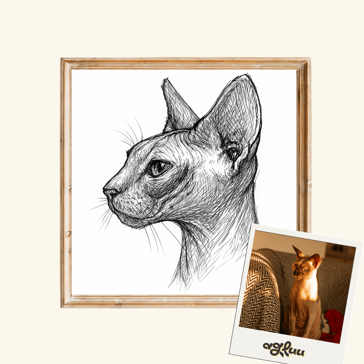 Customized Pet Painting - Line Art Style