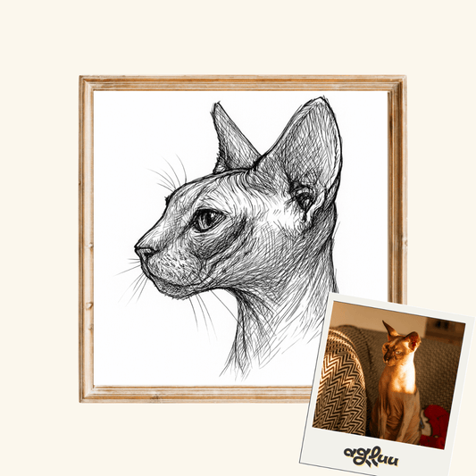 Customized Pet Painting - Line Art Style