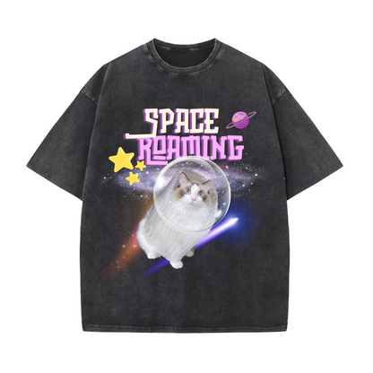 Space Roaming! Washed Style T-Shirt