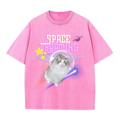 Space Roaming! Washed Style T-Shirt