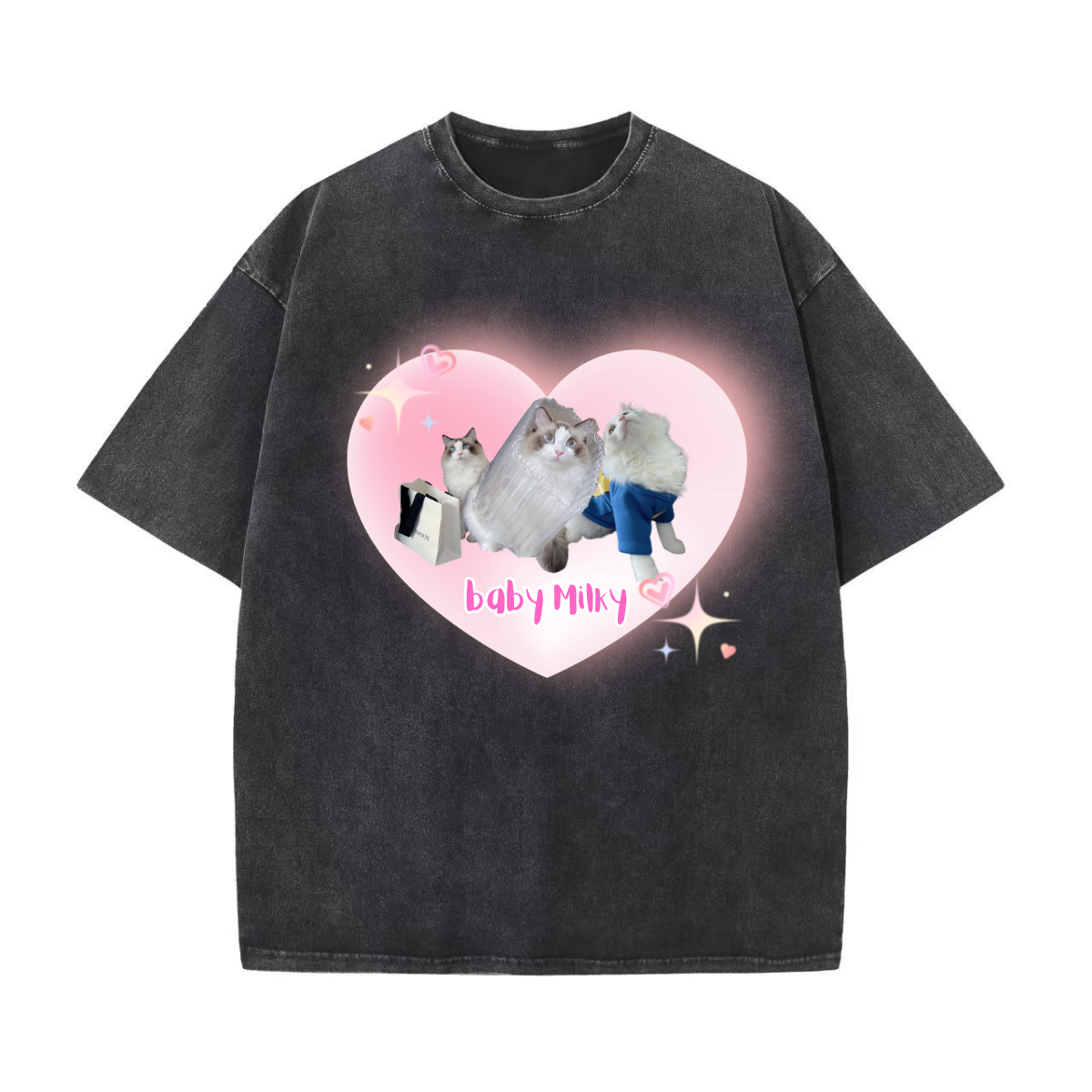 Pink Heart Digital Printing Custom Pet T-Shirt