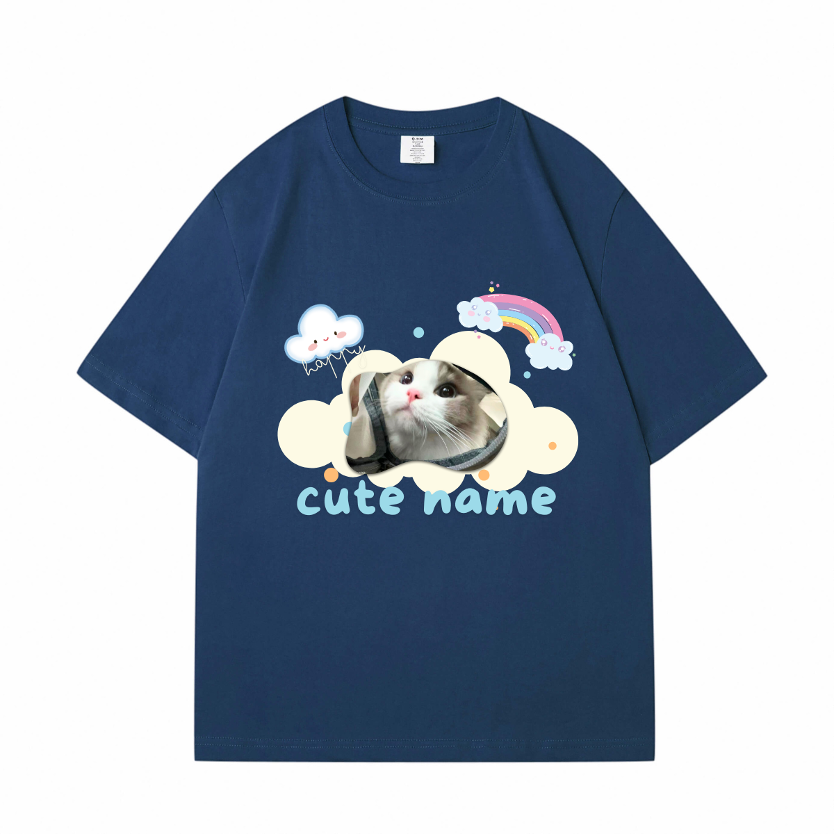 Cute Cloud Pet Avatar Custom Pet's Name T-Shirt