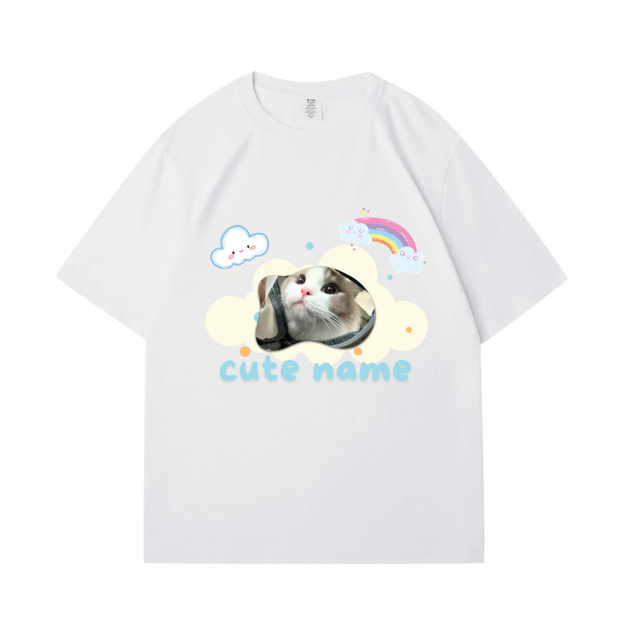 Cute Cloud Pet Avatar Custom Pet's Name T-Shirt