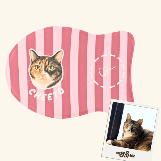 Custom Pet Feeding Rug - Cute Stripes