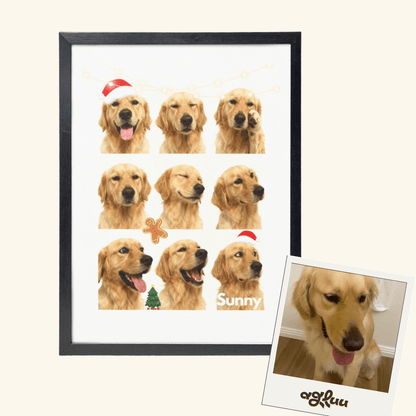 Customized Pet Painting - Christmas Emoticon Grid
