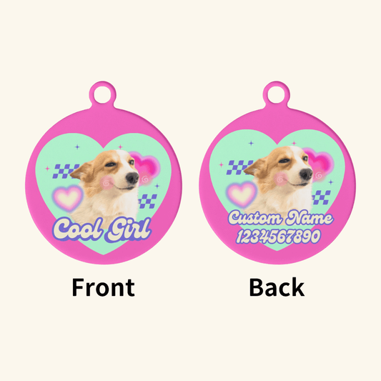 Custom Dog/Cat Tags - Pink Love