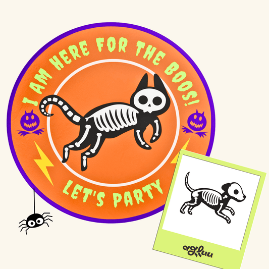 Custom Pet Rug - Skeleton Cat&Dog