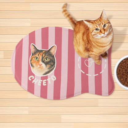 Custom Pet Feeding Rug - Cute Stripes